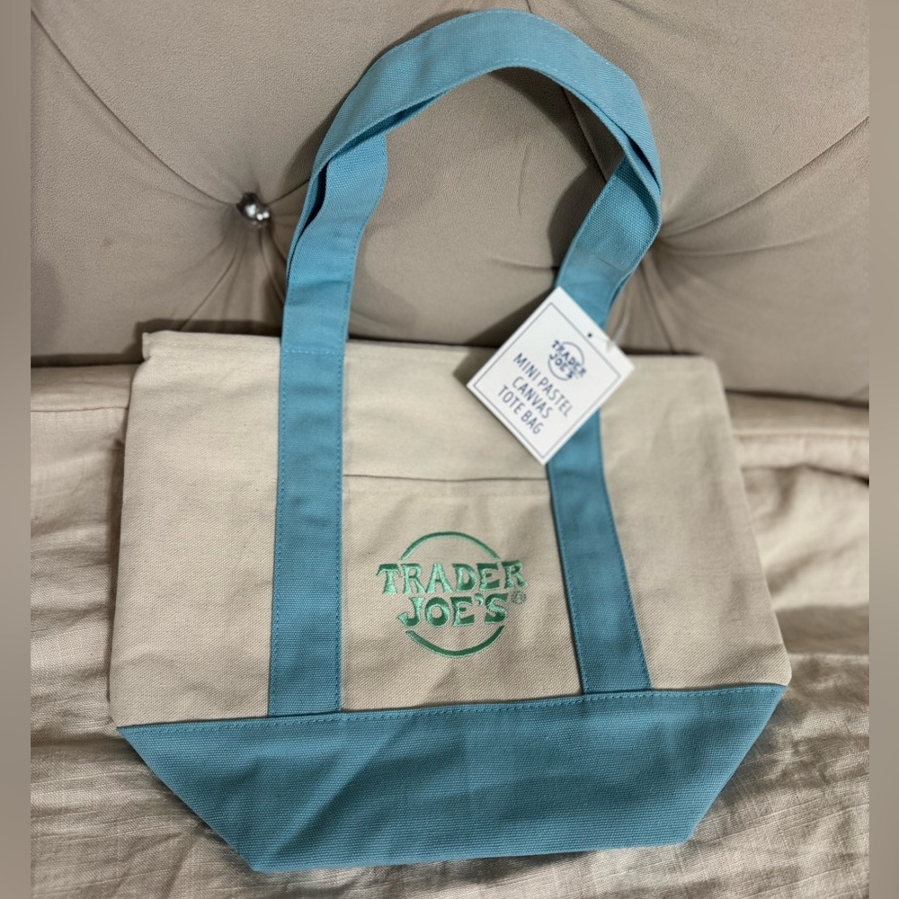 Trader Joe’s Pastel Blue Mini Canvas Tote Bag